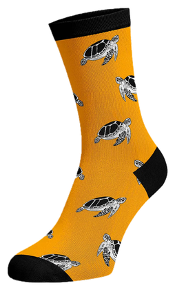 Hansie en Grietjie Loggerhead Turtle socks, yellow, vulnerable