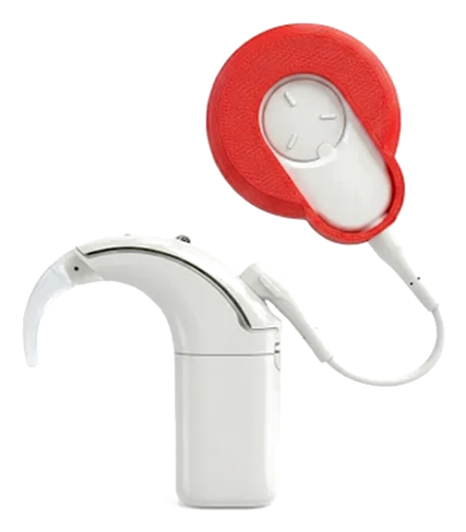 Hansie en Grietjie Wildfire Red protective shell for a cochlear implant processor
